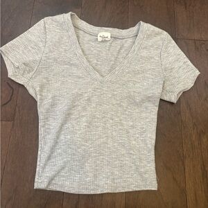 tillys ribbed cropped v neck